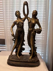 Escultura de colección Art Nouveau bronce coleccionista 1952 ninfa diosa estatua RARA - Imagen 1 de 8