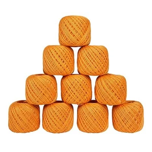 Crochet Thread Standard Cotton Thread Yarn for Knitting Craft Orange 20gm - Picture 1 of 4