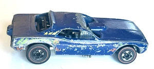 RARE VINTAGE 1969 MATTEL HOT WHEELS REDLINE TOP ELIMINATOR 6969 BLUE BODY & BASE - Bild 1 von 8