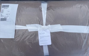 Pottery Barn Belgian Flax Linen Full/Queen F/Q Comforter - Toffee - NEW - Picture 1 of 4