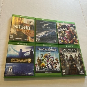 6 Game Xbox One LOT Forza Guitar Hero Assassin’s Creed Rage 2 Battlefield Zombie - Picture 1 of 4