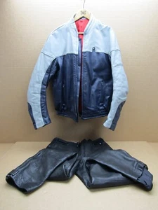 BMW genuine leather jacket vintage and overtrousers size 54 (8163) - Picture 1 of 24
