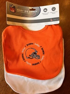 Brand New 2 Bibs Cleveland Browns NFL Baby Fanatic Bib 2 Pack One Size Fits Most - Picture 1 of 3