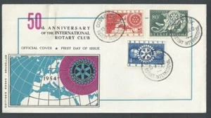 1954 Belgium FDC Rotary Intl 50th Anniversary #479-481 W/Map Cachet - Picture 1 of 1