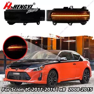 For Scion Tc 2011-2016 xB 2008-15 Smoked LED Sequential Turn Signal Mirror Light - Picture 1 of 11