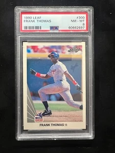1990 Leaf Frank Thomas Rookie RC #300 PSA 8 NM-MT HOF Chicago White Sox - Picture 1 of 2