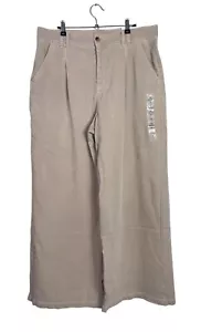 Pantalones American Eagle tiro súper alto pierna ancha talla 16 tostados plisados elásticos nuevos con etiquetas - Imagen 1 de 9