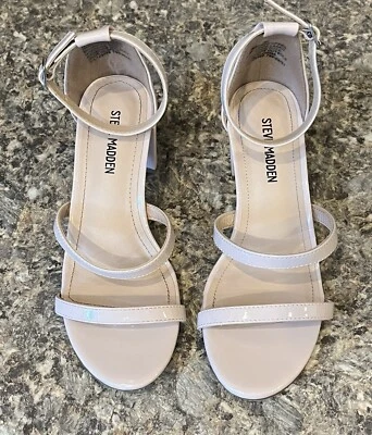 Sandalias de tiras para niña STEVE MADDEN, talla 2, vestido de iglesia rubor Foto 1 de 4