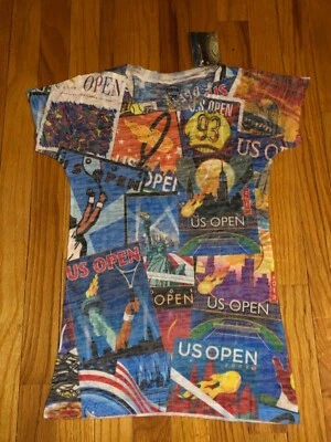 NUEVA CAMISETA ESTAMPADA COLLAGE TENIS US OPEN GRAND SLAM 2013 LOGO USTA elige talla Foto 1 de 4