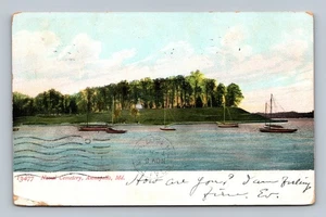 Vintage Marinefriedhof Annapolis Maryland Postkarte mit Segelbooten - Bild 1 von 2