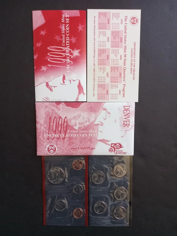 1999 Uncirculated Coin Set U.S. Mint Official Govt. Packaging - Denver - Image 1 of 1