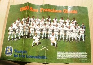 1980 San Francisco SF Giants Lowenbrau Team Poster - Picture 1 of 1