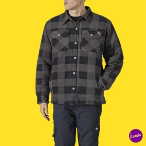 DICKIES Men's Portland Padded Shirt, Fleece Lined Workwear, Blue & Grey, UK M - Picture 1 of 7