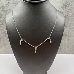 Diamond Layering Necklace in 14kt White Gold - 0.50ctw GH SI Diamonds, 16.5" - Picture 1 of 4