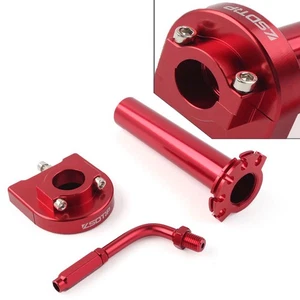 Universal 90° Throttle Cable Adjuster Hand Grip Twist Throttle Accelerator Red - Picture 1 of 7