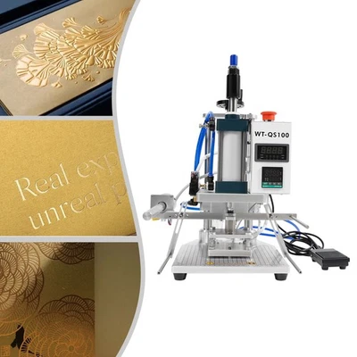 Hot Foil Stamping Machine 500W Air Pneumatic Logo Leather PVC Press 80*100mm - Image 1 of 4