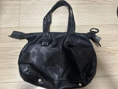 Kawa-Kawa Tote Bag Black Large Zip A4 Size Shoulder Carry Used - Image 1 of 4