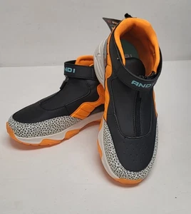 AND1 Boys Beast Mode Zip Basketball Sneakers size 5 - ORG/BLK - Picture 1 of 7