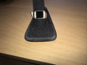 14k Men’s Onyx And Diamonds Ring Nugget Style - Picture 1 of 5