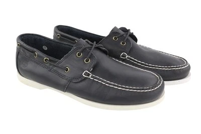 TIMBERLAND A199P Men`s Shoes EU43.5/44.5 Black Leather Boat Lace Up Ortholite - Image 1 of 4