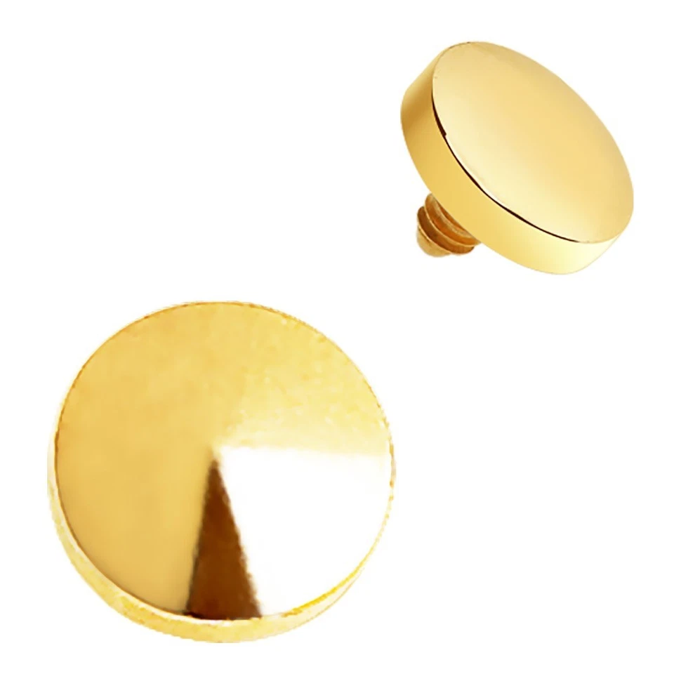 Tapa dérmica de disco chapado en oro Foto 1 de 1