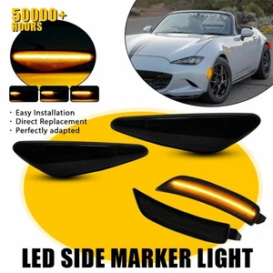 LED 6X Side Light Bumper Marker Lamp Sequential For 2016-2022 Mazda MX-5 Miata - Picture 1 of 15