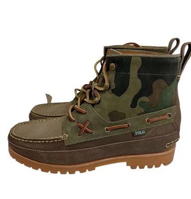 Polo Ralph Lauren Country Ranger Medio Camuflaje Marrón Cuero Gamuza Botas Para Hombre 9.5 Foto 1 de 4