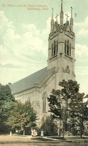 St Peters & St Pauls Church  Sandusky Ohio 1910 Postcard - Picture 1 of 2