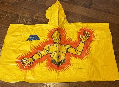 1977 年 * Ben COOPER* 星球大战 C3PO Poncho 黄色乙烯基 Slicker Lucas 电影  — 第 1/4 张图片