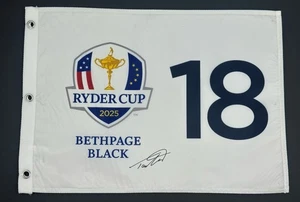 Tommy Fleetwood Signed 2025 Ryder Cup Team Europe Autographed Auto Flag JSA COA! - Picture 1 of 2