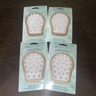 4 EcoTools Stimulating Scalp Massager Handheld Bamboo All Hair Types NEW SEALED - Image 1 of 3
