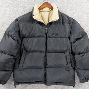 Gerry Down Puffer Jacket Mens Sz L Black Beige Reversible Lined Full Zip G43195 - Picture 1 of 10
