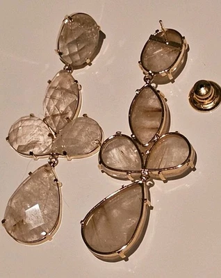 Pendientes colgantes de cristal perforados de 3 pulgadas Foto 1 de 4