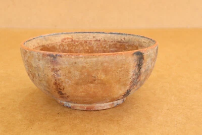 Vintage Pottery Antique Dish Primitive Ceramic Bowl Cup Shabby Marked 1900s. - Image 1 of 4