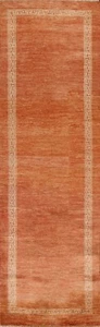 Modern Bordered Gabbeh Kashkoli Oriental Runner Rug Wool Hand-knotted 3x9 Carpet - Picture 1 of 12