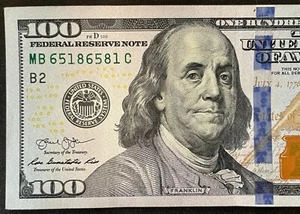 Rare 2013 $100 Dollar Fancy Serial Number  MB 65186581 C Repeater Binary - Picture 1 of 4