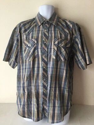 Cobra Creek Mens Shirt Large  Pearl Snap Short Sleeve  Plaid Western  - Image 1 of 4