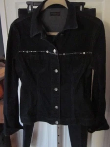 Vitamina Jeans Deluxe Edition Dk Navy Blue Stretch Denim w/ Crystal /Metal Studs - Picture 1 of 7