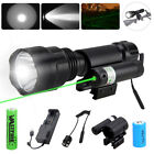 Tactical 90000LM LED Flashlight Green Laser Sight Scope For Airsoft Rail Pistol