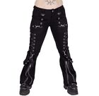 Poizen Industries Trinity Spodnie Czarne Spodnie Bootcut Alt Rock Emo Goth 28/32 