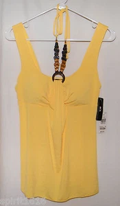 New w/ Tags BCX  Necklace Sleeveless Yellow Blouse / Tank Top - Size M - Picture 1 of 2