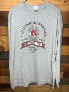 Vintage 2007 Boston Red Sox World Series Champs Gray long sleeve XL Majestic tag - Picture 1 of 8
