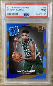 Jayson Tatum 2017 Panini Donruss Rated Rookie RC #198 PSA9 Mint Celtics - Picture 1 of 11