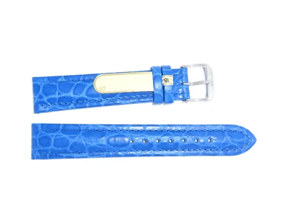 DI-Modelo Cuero de Becerro Genuino Croco 18 mm M' AZUL Correa de Reloj "Luxor Impermeable" Foto 1 de 3