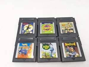 Lot Of 6 Game Boy / Color Games Rampage Gex Centipede Toy Story 2 Hot Wheels - Picture 1 of 8