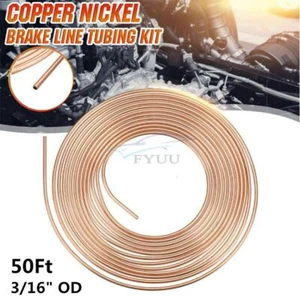 Tubo de combustible rollo de línea de freno de coche 50 pies 3/16" OD acero zinc + cobre níquel - Imagen 1 de 10