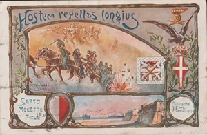 Cartolina 35° REGGIMENTO - viaggiata con triplice affrancatura isolata 1919 - Bild 1 von 2