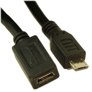 6inch USB 2.0 Micro-B 5-Pin EXTENSION Male/Female Cable Nickel Plated - Picture 1 of 3