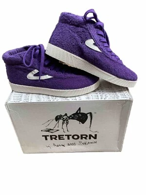 NUEVAS Tenis Tretorn Andre 3000 High Top Púrpura Terry Para Mujer ~ Talla 9.0 Foto 1 de 4