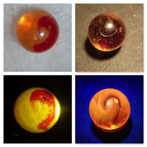 Marbles Rare M F Christensen Hand Gathered Slag Crazy Opalescent UV 0.540” C - Picture 1 of 12